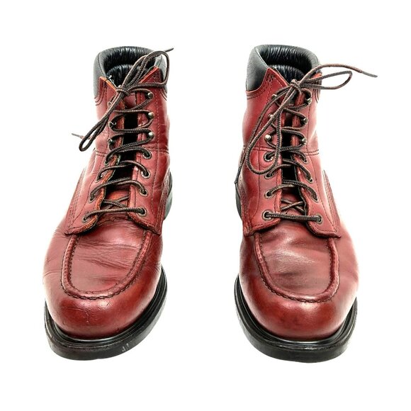 Red Wing Shoes Heritage 202 Leather Moc Toe Lace Work Boots Mens 10 E Oxblood Re main image 8
